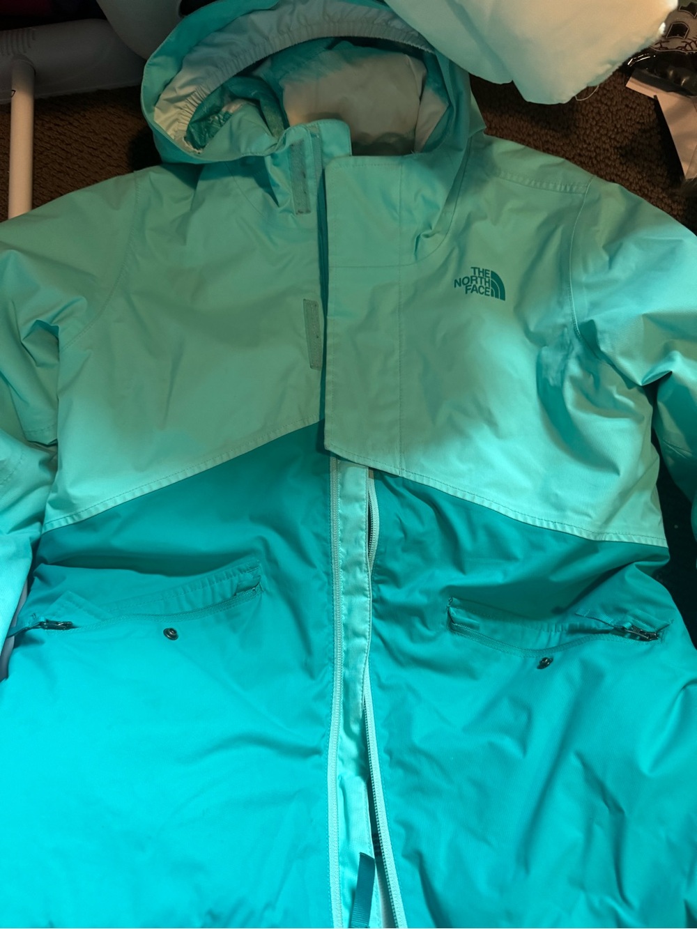 The North Face Girls' Teal Two-Tone Raincoat